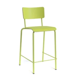 Perfecta Collège Tabouret snack vintage avec dossier en bois et métal><noscript><img width=
