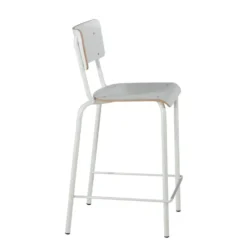 Perfecta Collège Tabouret snack vintage avec dossier en bois et métal><noscript><img width=