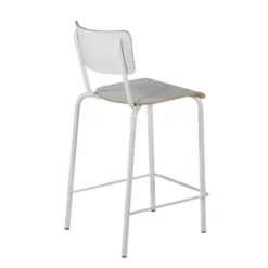 Perfecta Collège Tabouret snack vintage avec dossier en bois et métal><noscript><img width=