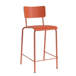Perfecta Collège Tabouret snack vintage avec dossier en bois et métal><noscript><img width=