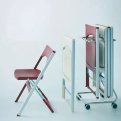 Compact Chaise pliante solide en technopolymère et métal aluminium><noscript><img width=