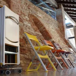 Compact Chaise pliante solide en technopolymère et métal aluminium><noscript><img width=