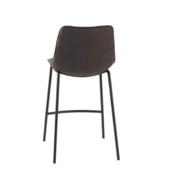 CoqueTabouret snack coque en tissu gris et pieds en métal noir><noscript><img width=