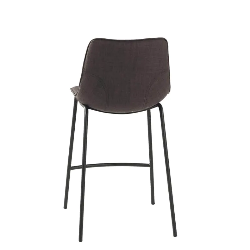 CoqueTabouret snack coque en tissu gris et pieds en métal noir> Tabouret Snack (assise +/- 65 Cm)|Tabouret De Bar (assise +/- 80 Cm)