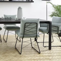 Mobitec Cosy ® Fauteuil design confortable assise en tissu et pieds en métal> Chaise De Salle à Manger|Fauteuil De Salon