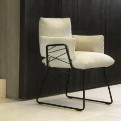 Mobitec Cosy ® Fauteuil design confortable assise en tissu et pieds en métal><noscript><img width=