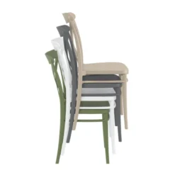 Cross Chaise de terrasse bistrot empilable en polypropylène><noscript><img width=