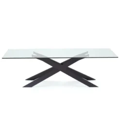 Sovet Italia Cross Sovet® Table de salle à manger design en verre et métal><noscript><img width=