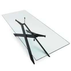 Sovet Italia Cross Sovet® Table de salle à manger design en verre et métal><noscript><img width=