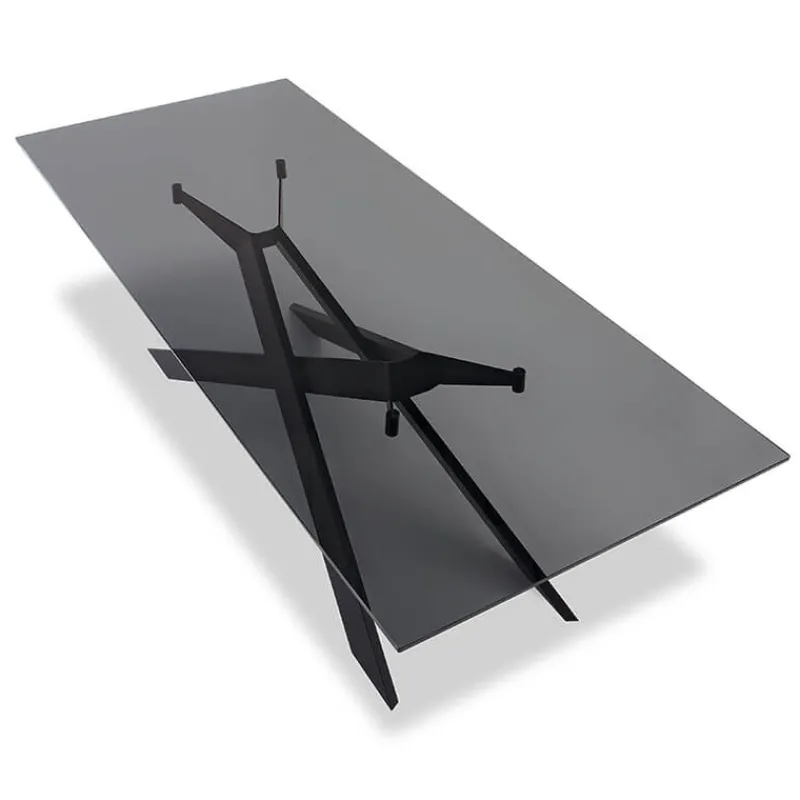 Sovet Italia Cross Sovet® Table de salle à manger design en verre et métal> Table De Salle à Manger