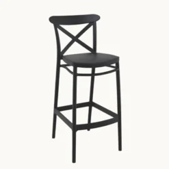 Cross Tabouret de bar moderne avec dossier en polypropylène> Tabouret De Bar (assise +/- 80 Cm)