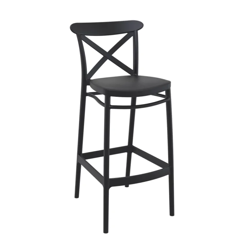 Cross Tabouret de bar moderne avec dossier en polypropylène> Tabouret De Bar (assise +/- 80 Cm)