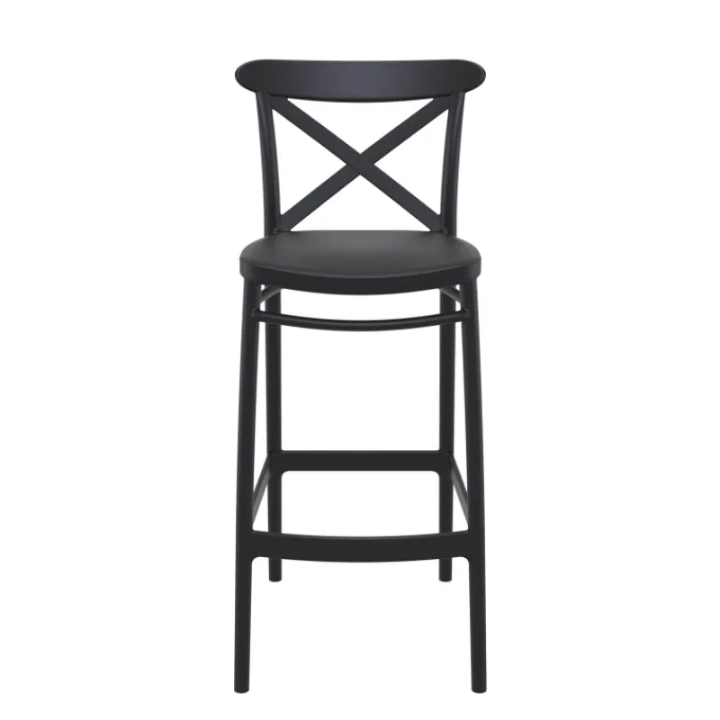 Cross Tabouret de bar moderne avec dossier en polypropylène> Tabouret De Bar (assise +/- 80 Cm)