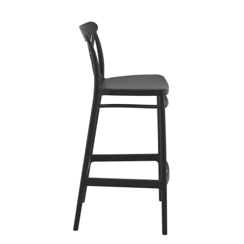Cross Tabouret de bar moderne avec dossier en polypropylène> Tabouret De Bar (assise +/- 80 Cm)