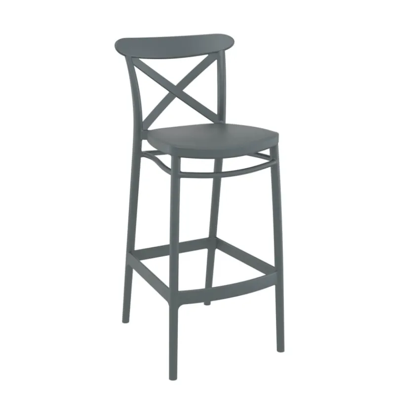 Cross Tabouret de bar moderne avec dossier en polypropylène> Tabouret De Bar (assise +/- 80 Cm)