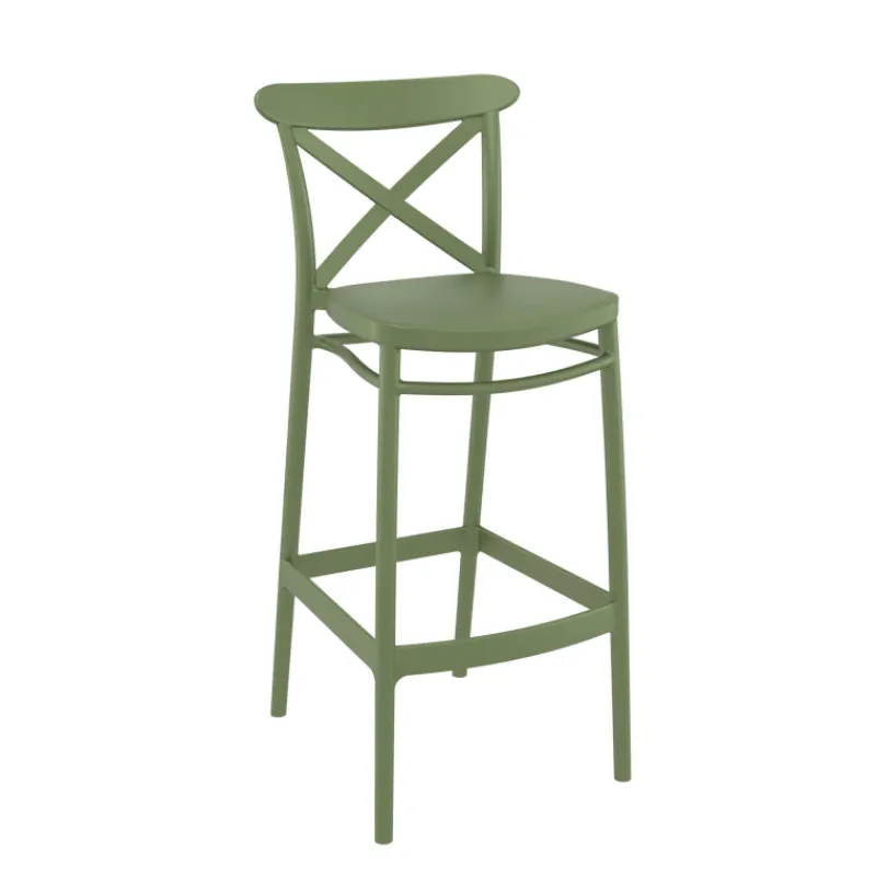 Cross Tabouret de bar moderne avec dossier en polypropylène> Tabouret De Bar (assise +/- 80 Cm)