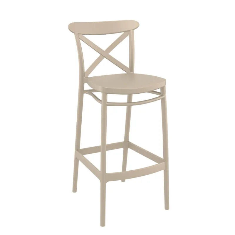 Cross Tabouret de bar moderne avec dossier en polypropylène> Tabouret De Bar (assise +/- 80 Cm)