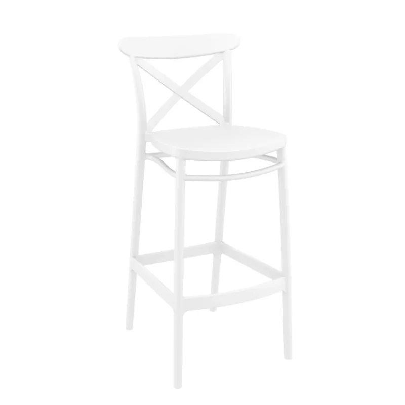 Cross Tabouret de bar moderne avec dossier en polypropylène> Tabouret De Bar (assise +/- 80 Cm)