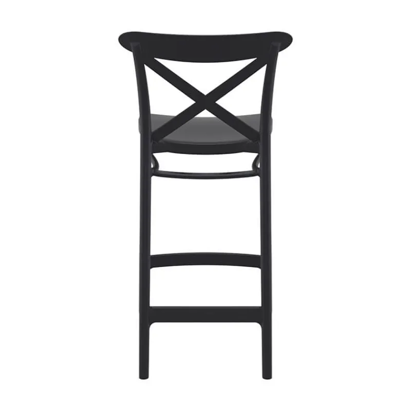 Cross Tabouret snack moderne en polypropylène avec dossier> Tabouret Snack (assise +/- 65 Cm)|Tabouret De Bar (assise +/- 80 Cm)