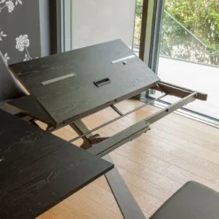 Altacom Delta Table design italienne extensible en mélaminé et pieds en X><noscript><img width=