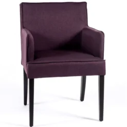 Sessio Diem Fauteuil contemporain rembourré en tissu et pieds en bois><noscript><img width=