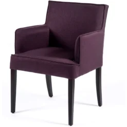 Sessio Diem Fauteuil contemporain rembourré en tissu et pieds en bois><noscript><img width=