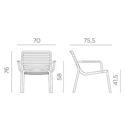 Doga Fauteuil de jardin bas relax design italien><noscript><img width=