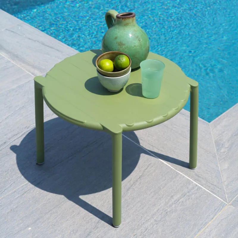 Doga Table basse de jardin ronde empilable fabriquée en Italie> Table De Jardin