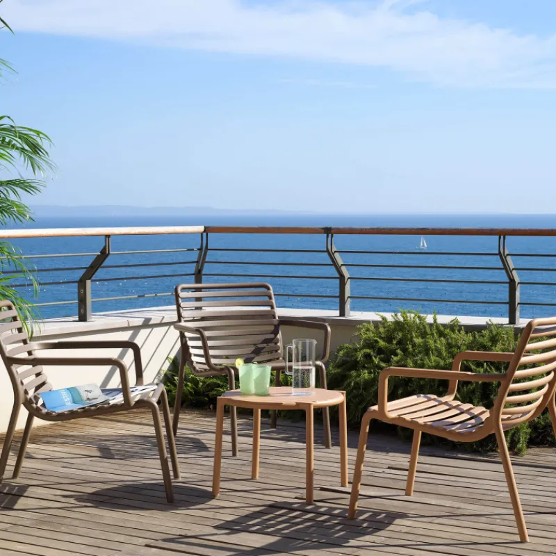 Doga Table basse de jardin ronde empilable fabriquée en Italie> Table De Jardin