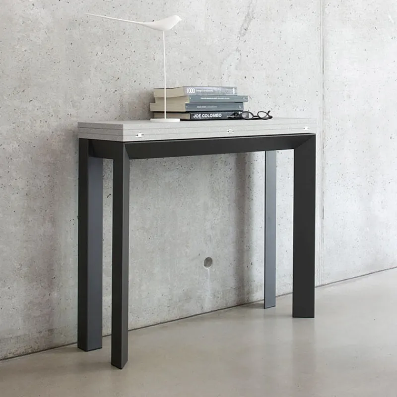 Altacom Domino Console extensible en mélaminé et pieds en métal> Table Pour Petit Espace