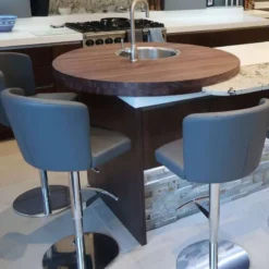 Peressini Doris S Tabouret réglable en hauteur et pivotant en synthétique et métal chromé><noscript><img width=