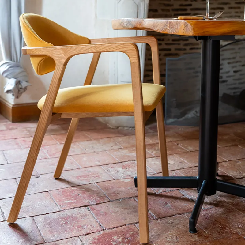 Dasras Eden Fauteuil design en bois massif et tissu> Chaise De Salle à Manger|Chaise Salon