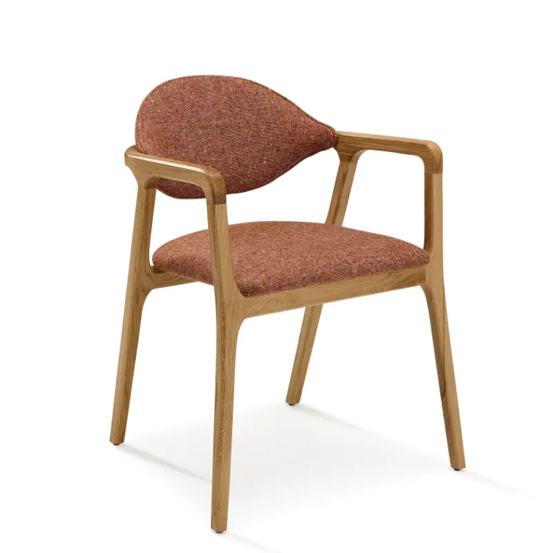 Dasras Eden Fauteuil design en bois massif et tissu> Chaise De Salle à Manger|Chaise Salon