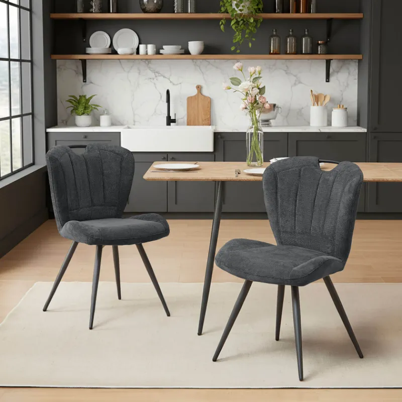 EliseChaise rembourrée pivotante en tissu avec poignée> Chaise De Salle à Manger