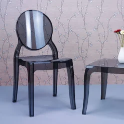 Elizabeth Chaise médaillon transparente en polycarbonate> Chaise De Salle à Manger|Chaise Salon