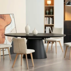 EllaTable design ovale extensible avec pied central> Table De Salle à Manger