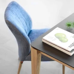 Mobitec Enora ® Chaise cocooning en tissu et pieds en bois><noscript><img width=