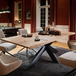 ExtrêmeTable design plateau bois massif avec pieds en métal> Table De Salle à Manger