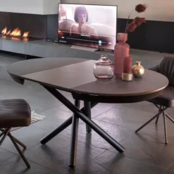 Altacom Fahrenheit Table design italienne ronde extensible en céramique> Table De Salle à Manger