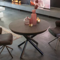 Altacom Fahrenheit Table design italienne ronde extensible en céramique> Table De Salle à Manger
