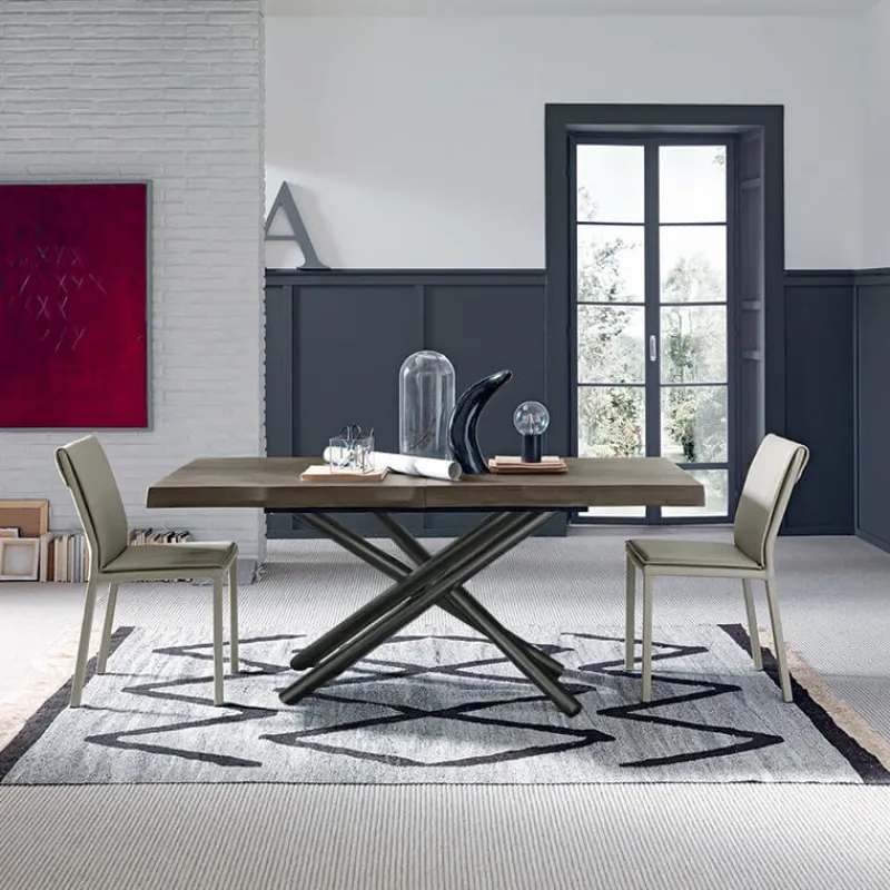 Altacom Fahrenheit Table extensible design italien rectangulaire avec pied mikado> Table De Salle à Manger