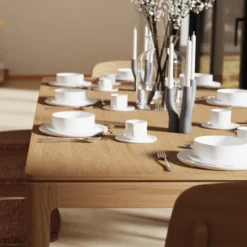Theuns Fiera Table à manger extensible rectangulaire en bois><noscript><img width=