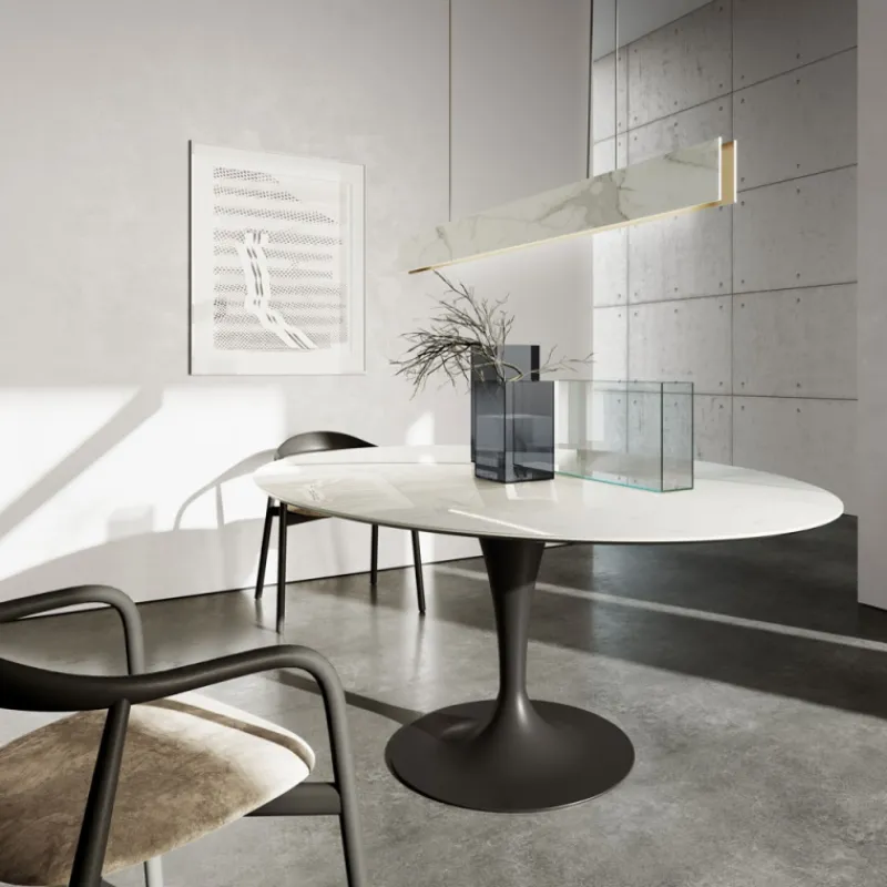 Sovet Italia Flûte Sovet® Table ovale design en céramique> Table De Salle à Manger