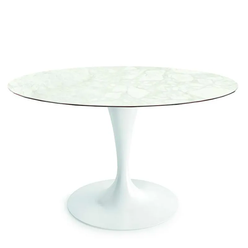 Sovet Italia Flûte Sovet® Table ronde design en céramique avec pied central> Table De Salle à Manger
