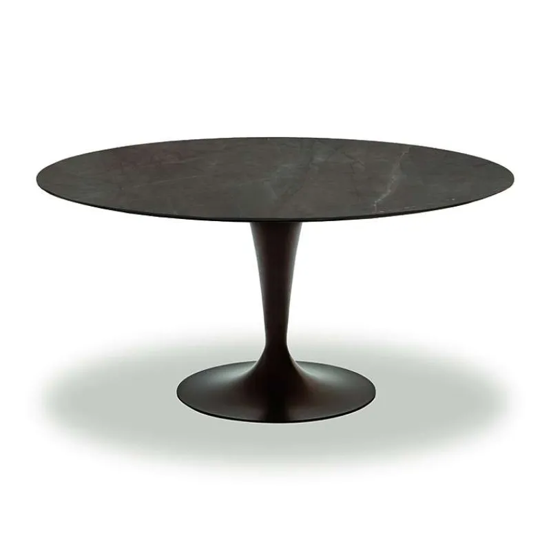Sovet Italia Flûte Sovet® Table ronde design en céramique avec pied central> Table De Salle à Manger