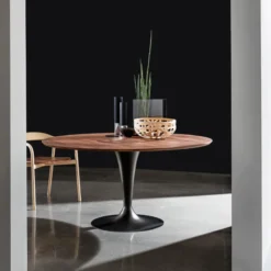 Sovet Italia Flûte Sovet® Table ronde design plateau bois> Table De Salle à Manger
