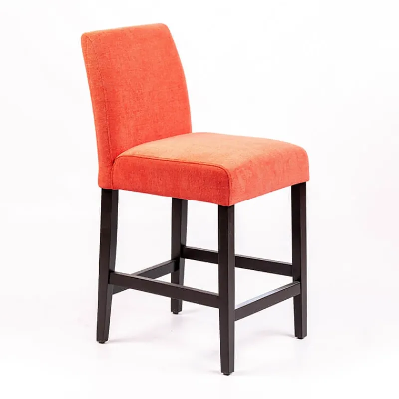 Sessio Fritz line Tabouret snack avec dos matelassé en tissu et pieds en bois> Tabouret Snack (assise +/- 65 Cm)|Tabouret De Bar (assise +/- 80 Cm)