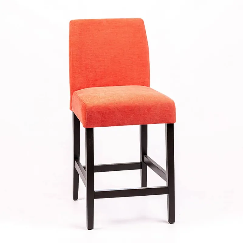 Sessio Fritz line Tabouret snack avec dos matelassé en tissu et pieds en bois> Tabouret Snack (assise +/- 65 Cm)|Tabouret De Bar (assise +/- 80 Cm)