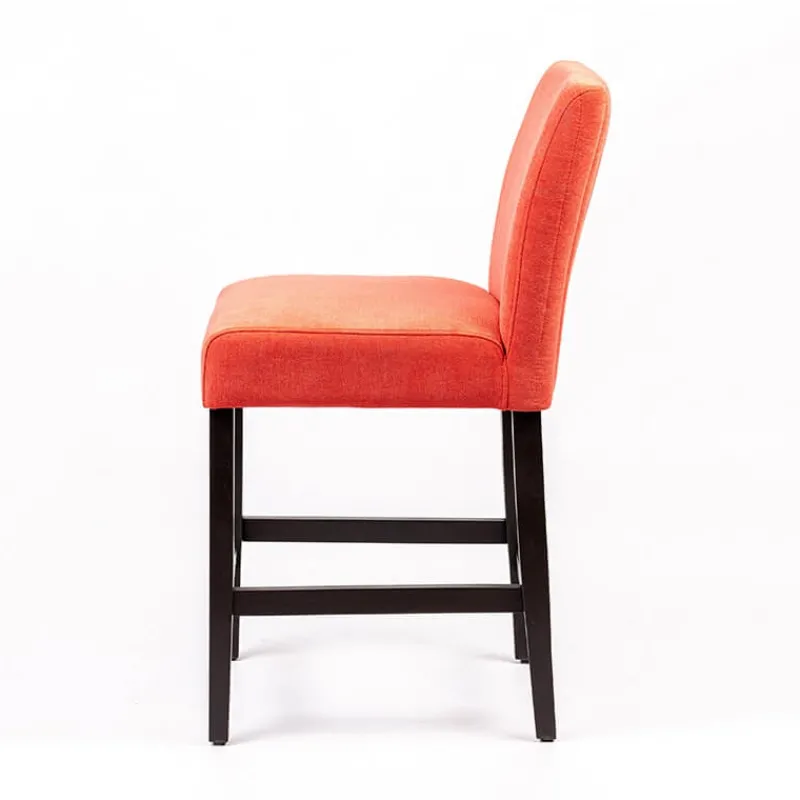 Sessio Fritz line Tabouret snack avec dos matelassé en tissu et pieds en bois> Tabouret Snack (assise +/- 65 Cm)|Tabouret De Bar (assise +/- 80 Cm)
