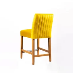 Sessio Fritz line Tabouret snack avec dos matelassé en tissu et pieds en bois><noscript><img width=